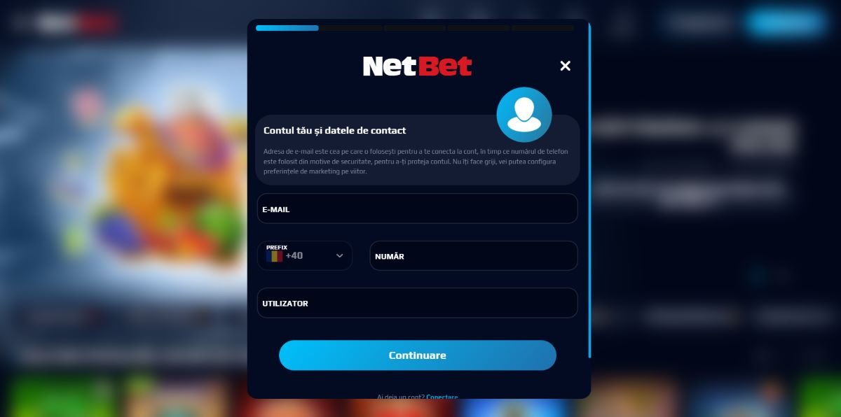 Accesarea formularului de înregistrare