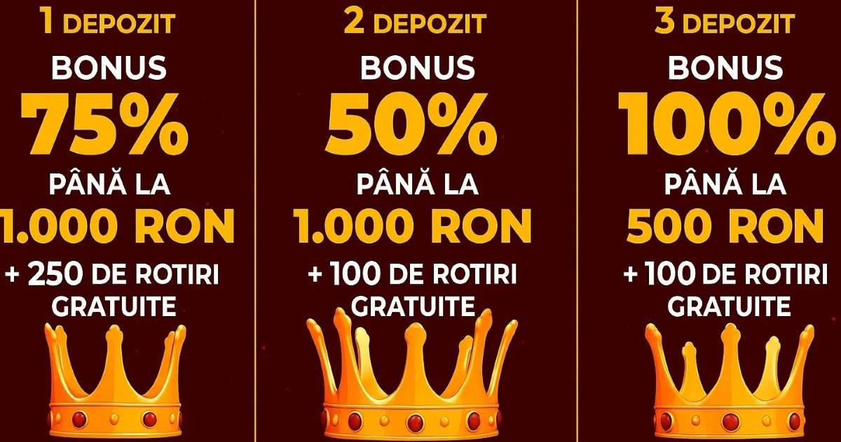 Pachet de până la 2.500 RON + 550 Rotiri Gratuite