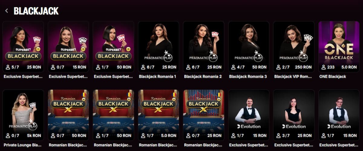 Superbet - Jocuri de masă