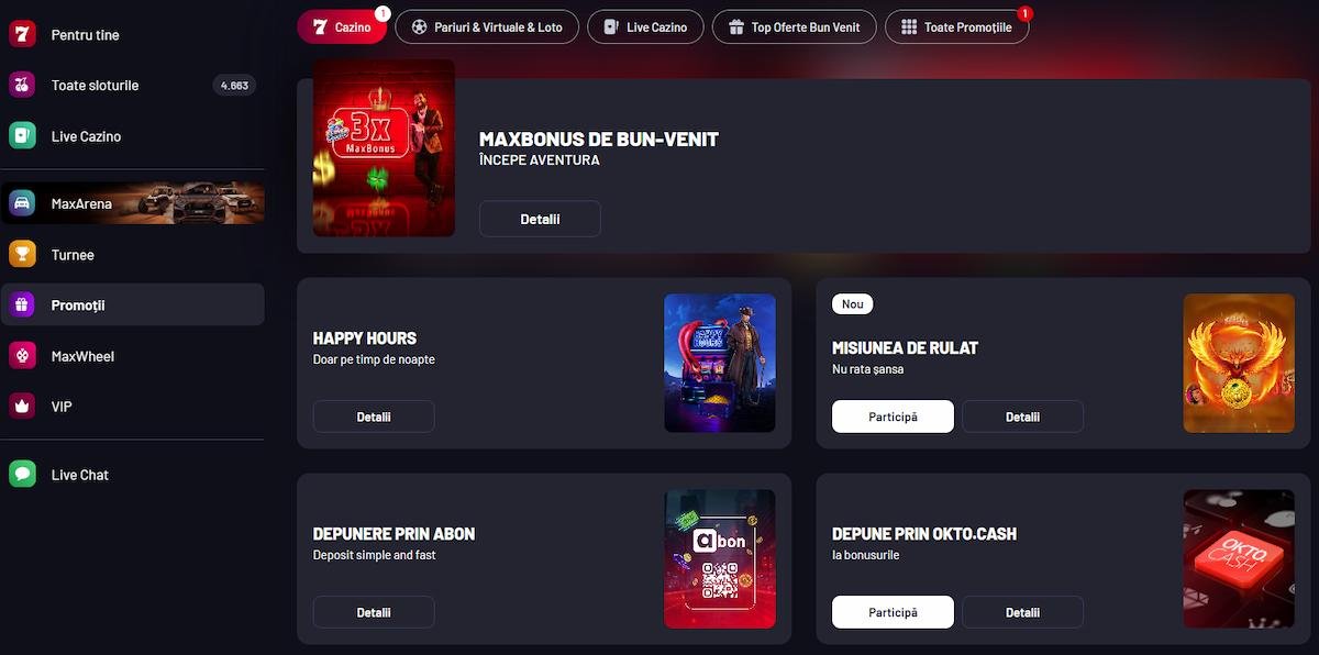 MaxBet Casino - Bonusuri