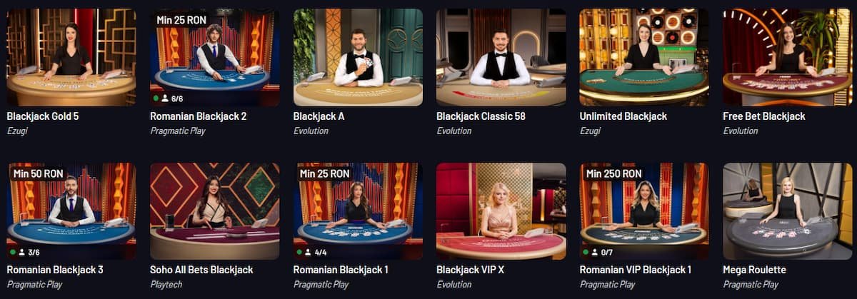 MaxBet Casino - Jocuri de masă (RNG)